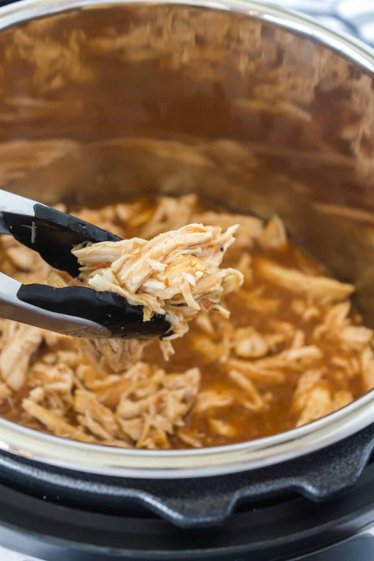 Shredded chicken in the instant pot.