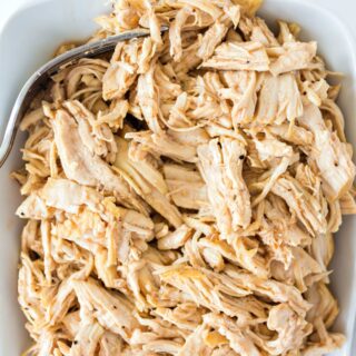 Shredded chicken made in the pressure cooker.