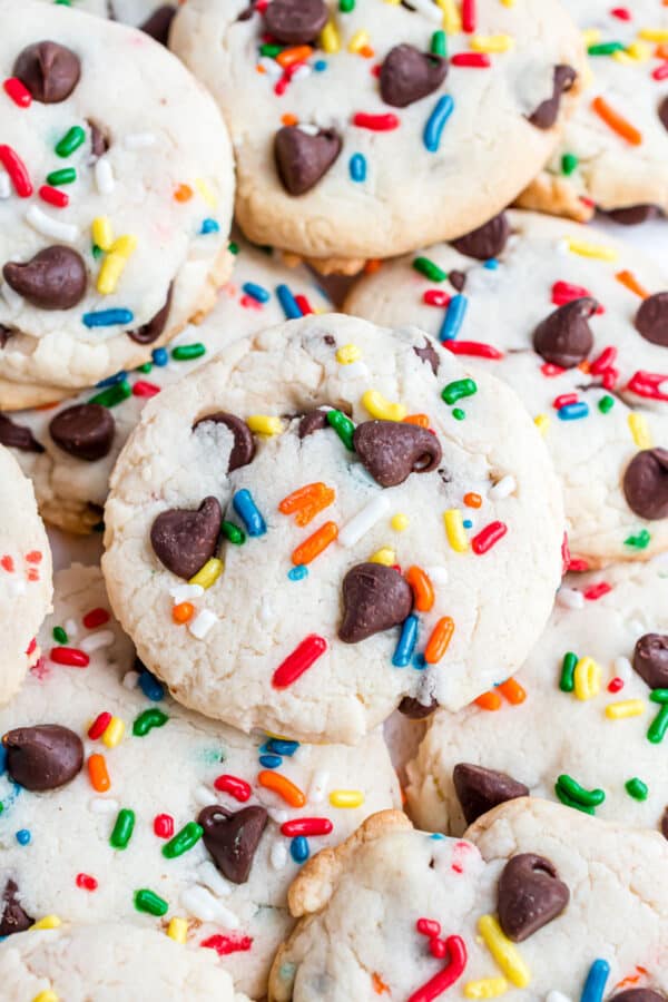 Chocolate chip cake mix cookies.