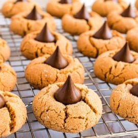 Soft and chewy, this Peanut Butter Blossoms cookie recipe is THE BEST. They'll disappear quickly, so be sure to snag one for yourself!