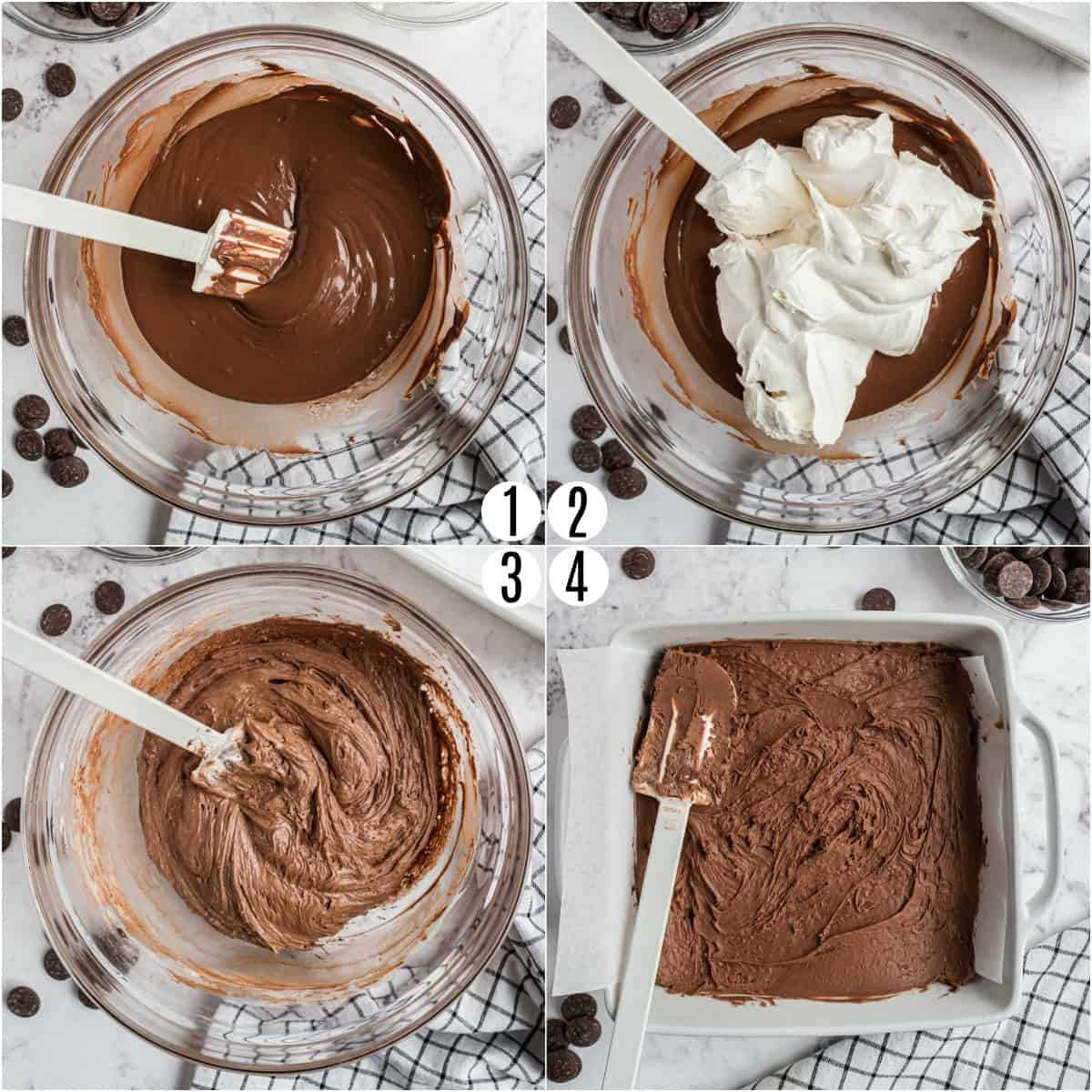 Step by step photos showing how to make cool whip candy.