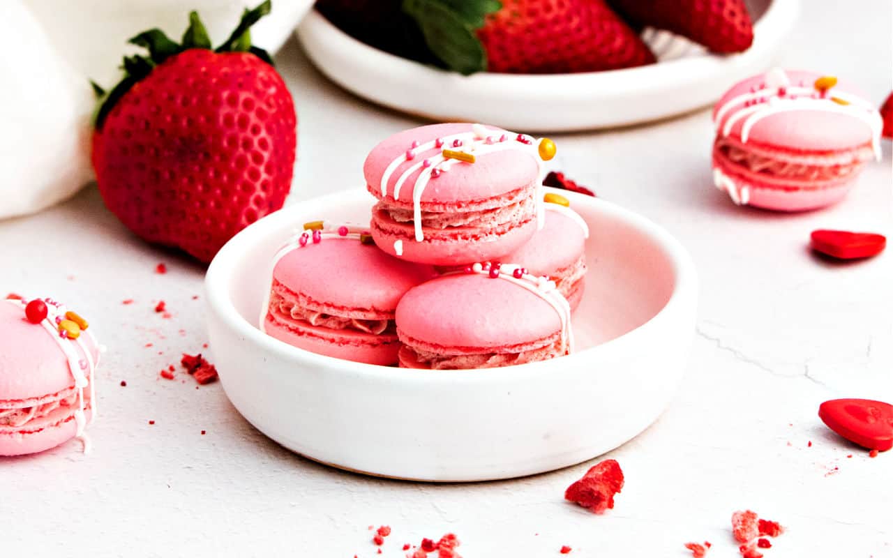 Strawberry Macarons