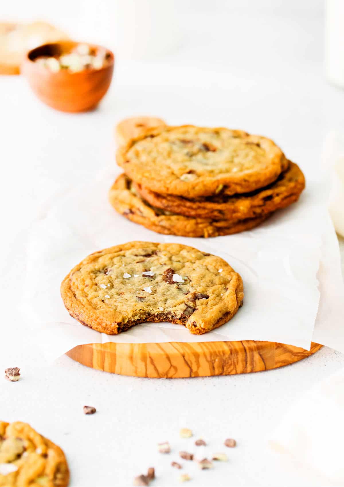 Andes cookies with one bite removed.