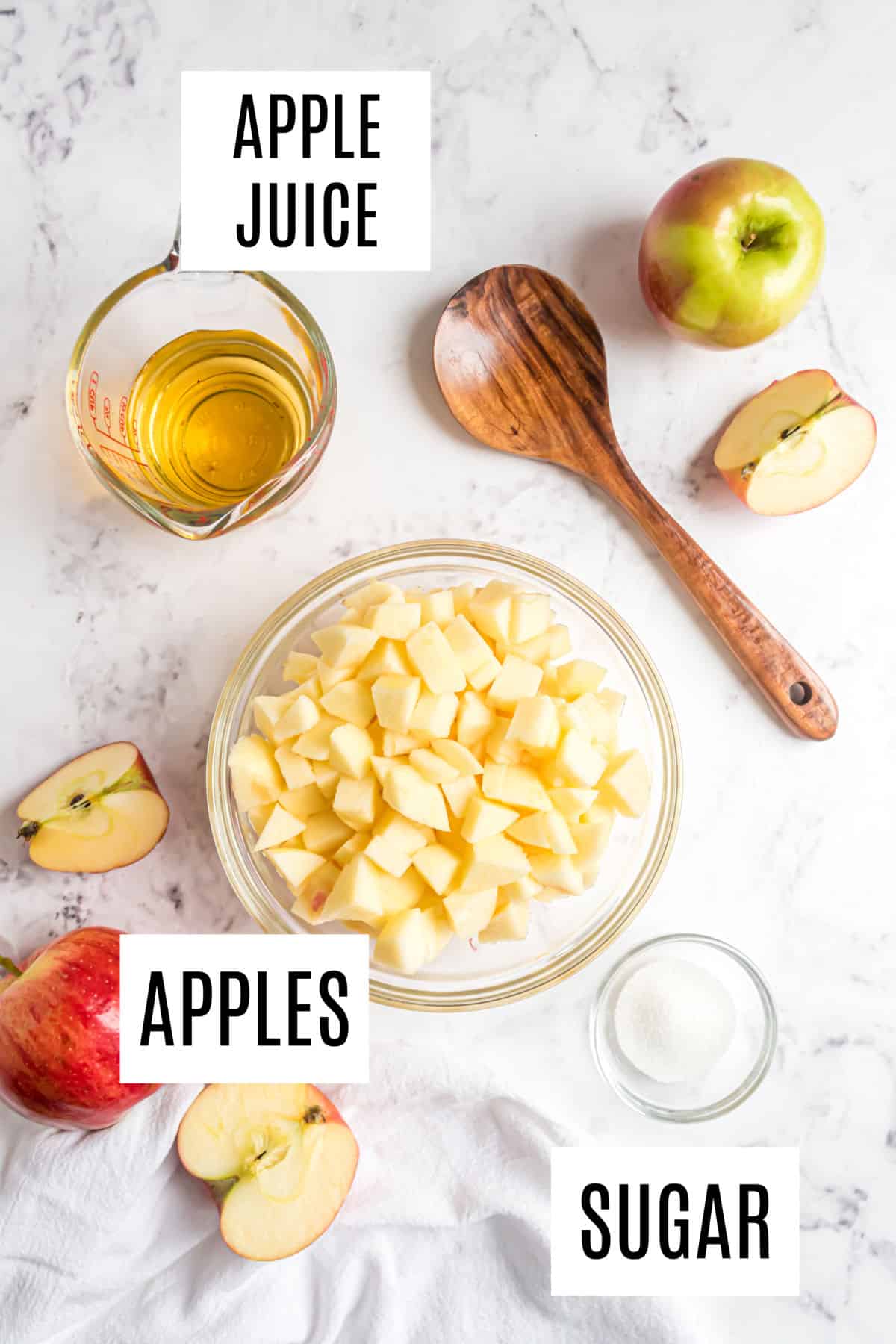 Only three ingredients needed for homemade applesauce.