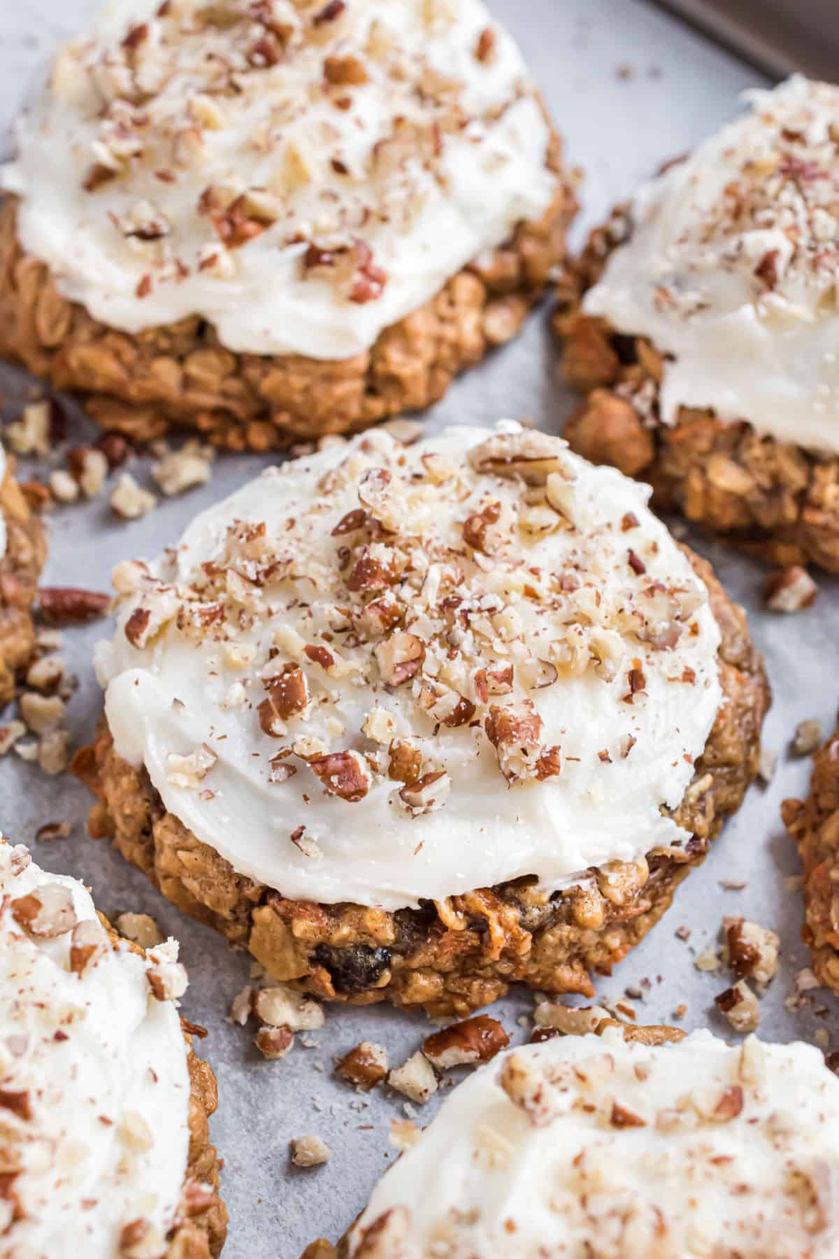 Carrot cake cookies with toasted pecans.