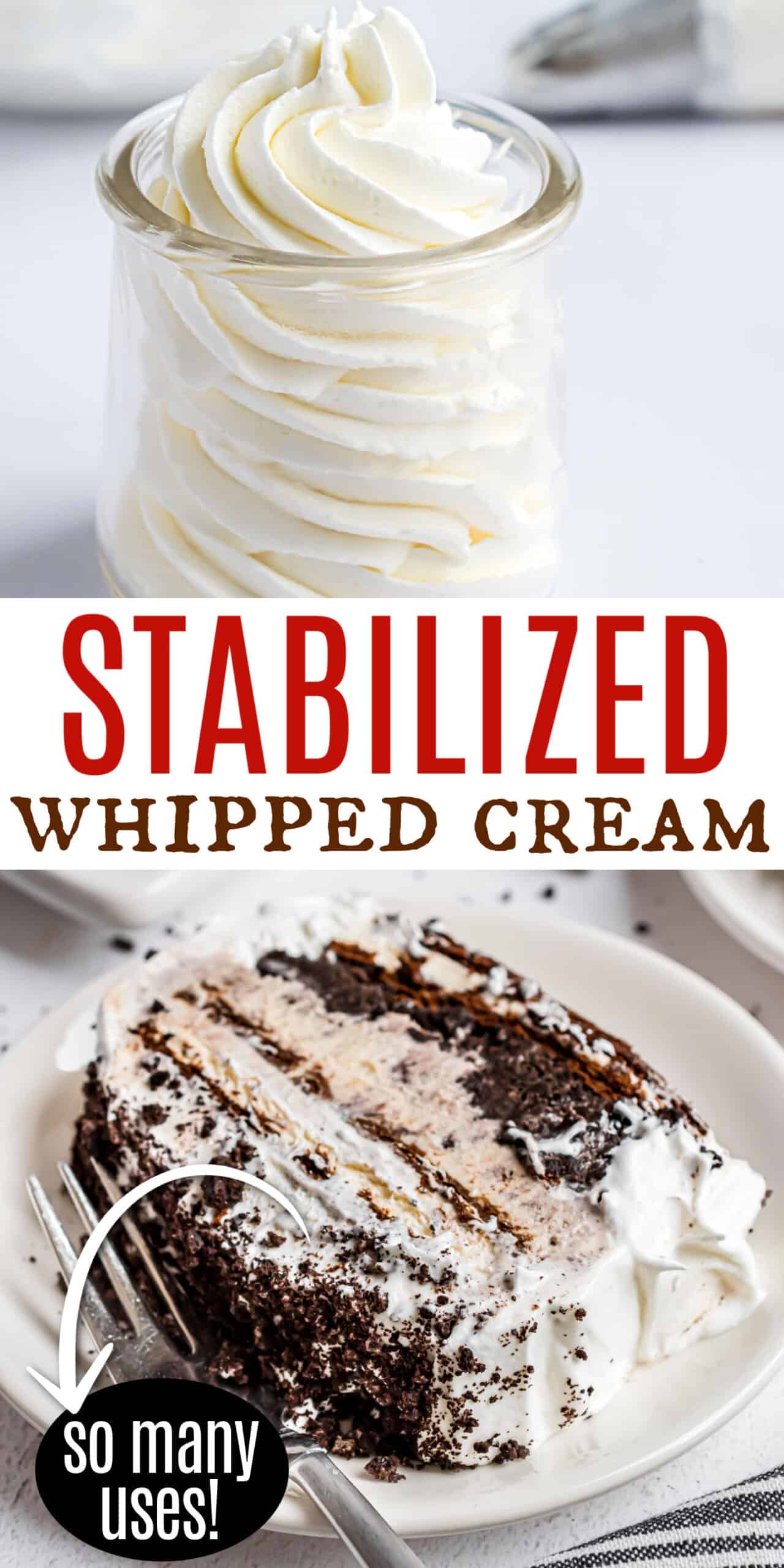 Stabilized Whipped Cream - Shugary Sweets