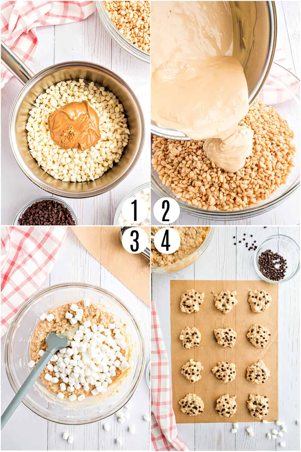 Step by step photos showing how to make avalanche cookies.