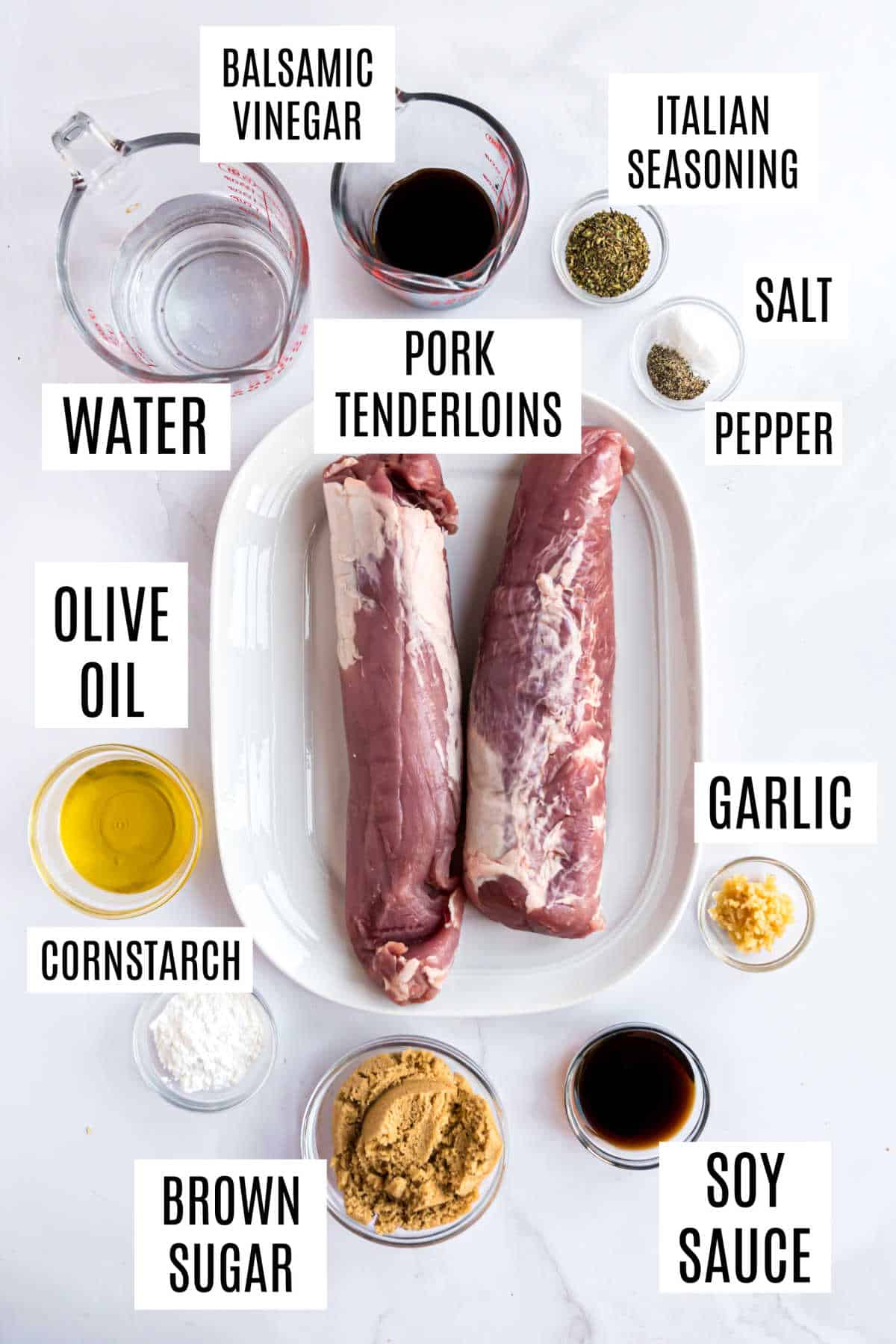 Ingredients needed to make pork tenderloin in the Instant Pot.