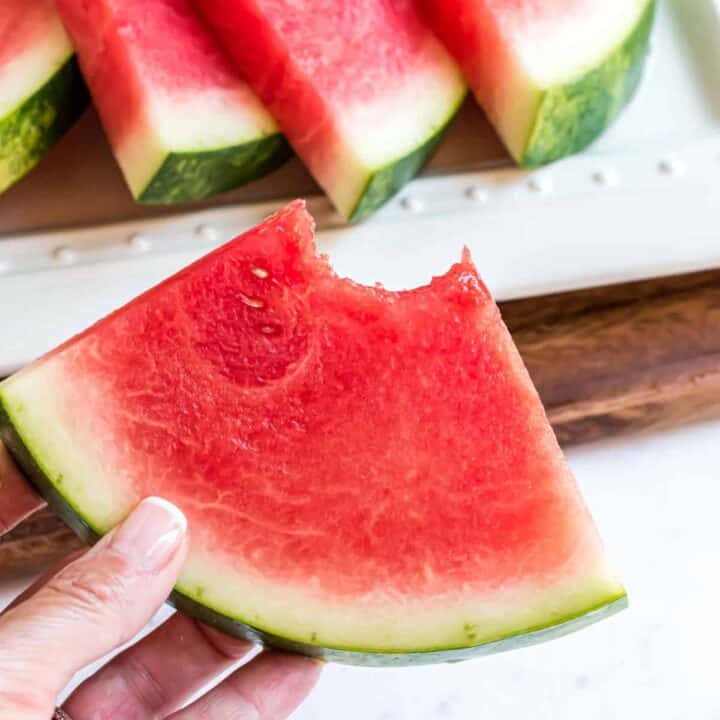 Learn how to cut a watermelon with these pro tips and tricks. From choosing the best watermelon to slicing, serving and storing, our tutorial has everything you need to know to enjoy this delicious summer fruit!