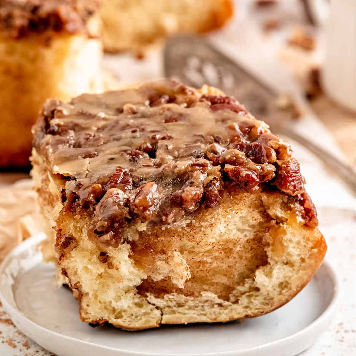 Learn how to make bakery quality Pecan Sticky Buns at home with this step-by-step guide. A fluffy yeast dough, cinnamon sugar filling and a gooey pecan topping make these sticky buns irresistible.