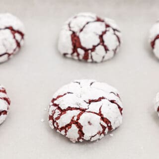 Red Velvet Crinkle Cookies are chewy, moist, and full of rich chocolate flavor. And with the striking crinkle effect, these unique cookies are sure to stand out among all the rest!