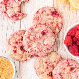 The red marbling on these Raspberry Lemonade Cookies is incredibly unique. It’s impressive enough to stand out at any potluck, holiday tray, or dessert spread. Even better, they’re tasty and easy to make. No special skill or decorations required. It’s all in the delicious fruit filling!