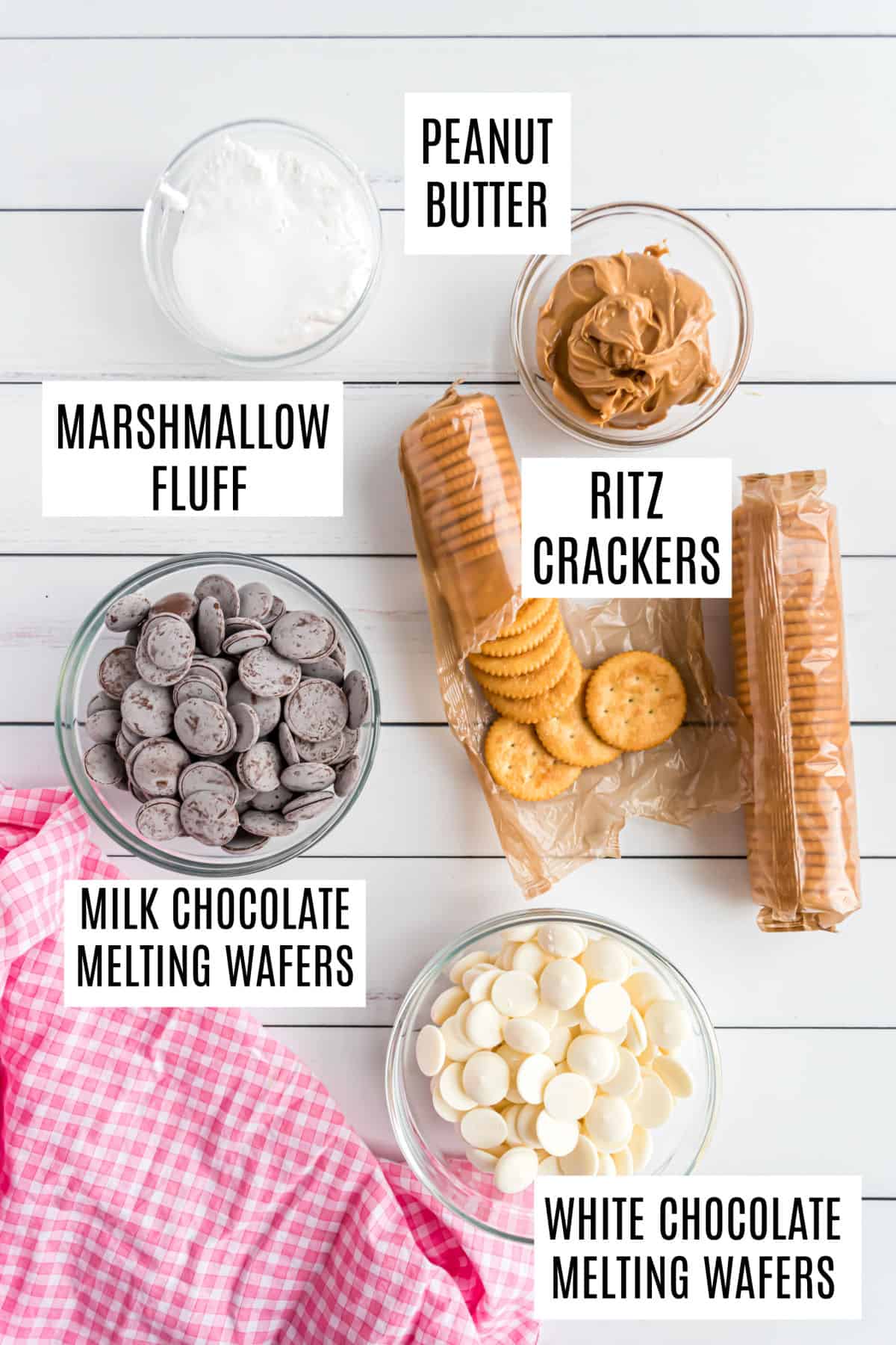 Ingredients needed to make chocolate covered ritz.
