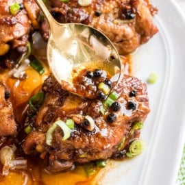 Chicken Adobo is a traditional Filipino dish that's full of salty, tangy and spicy flavor. Get a delicious homemade chicken dinner on the table in just 30 minutes with this easy Instant Pot recipe.
