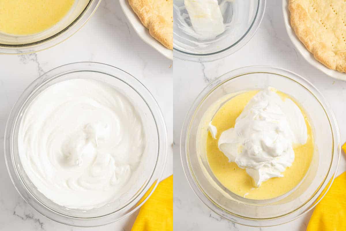 Step by step photos showing how to beat egg whites.