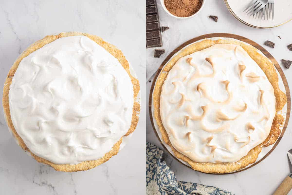 Step by step photos showing how to bake meringue.