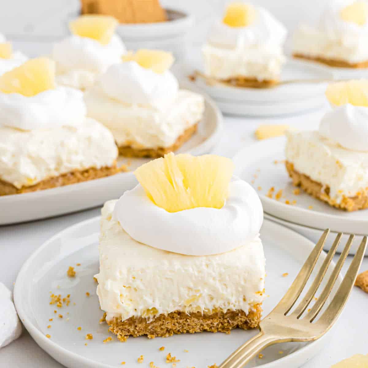 No Bake Pineapple Cheesecake Bars Recipe