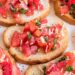Bruschetta on slices of toasted bread.