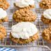 These easy Zucchini Cookies with oatmeal are soft, chewy and flavored with cinnamon spices. A layer of cream cheese frosting on top makes them even better!